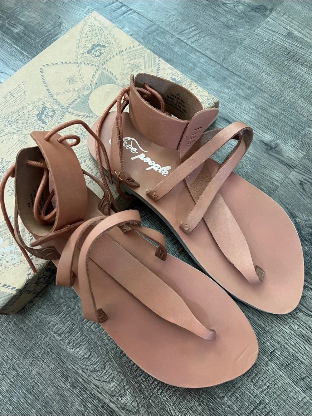 Free People Vachetta Vacation Day Wrap Leather Lace-Up Gladiator Sandals